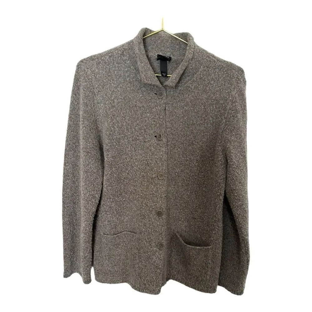 Eileen Fisher | Wool Blend Button Up Pocket Cardigan | M